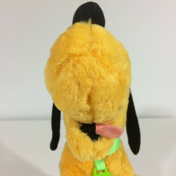 Disney Mattel Pluto Dog 10" Plush w/ Green Collar Tag Stuffed Animal Toy Sitting - Picture 3 of 10
